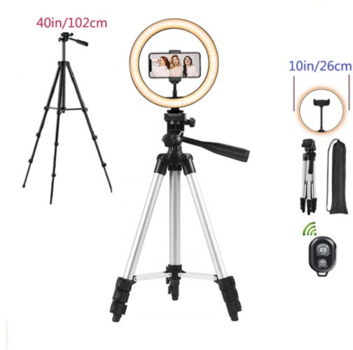 Illuminate Your Selfies with the Bracket Tripod Round Fill Ring Light