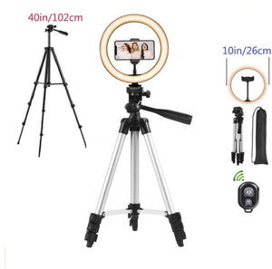 Illuminate Your Selfies with the Bracket Tripod Round Fill Ring Light