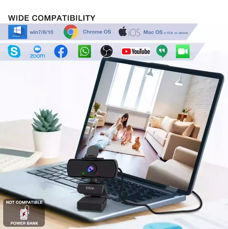 1440p Webcam With Microphone Tripod