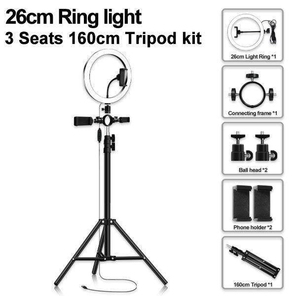 Compatible with Apple Multi-position ring light