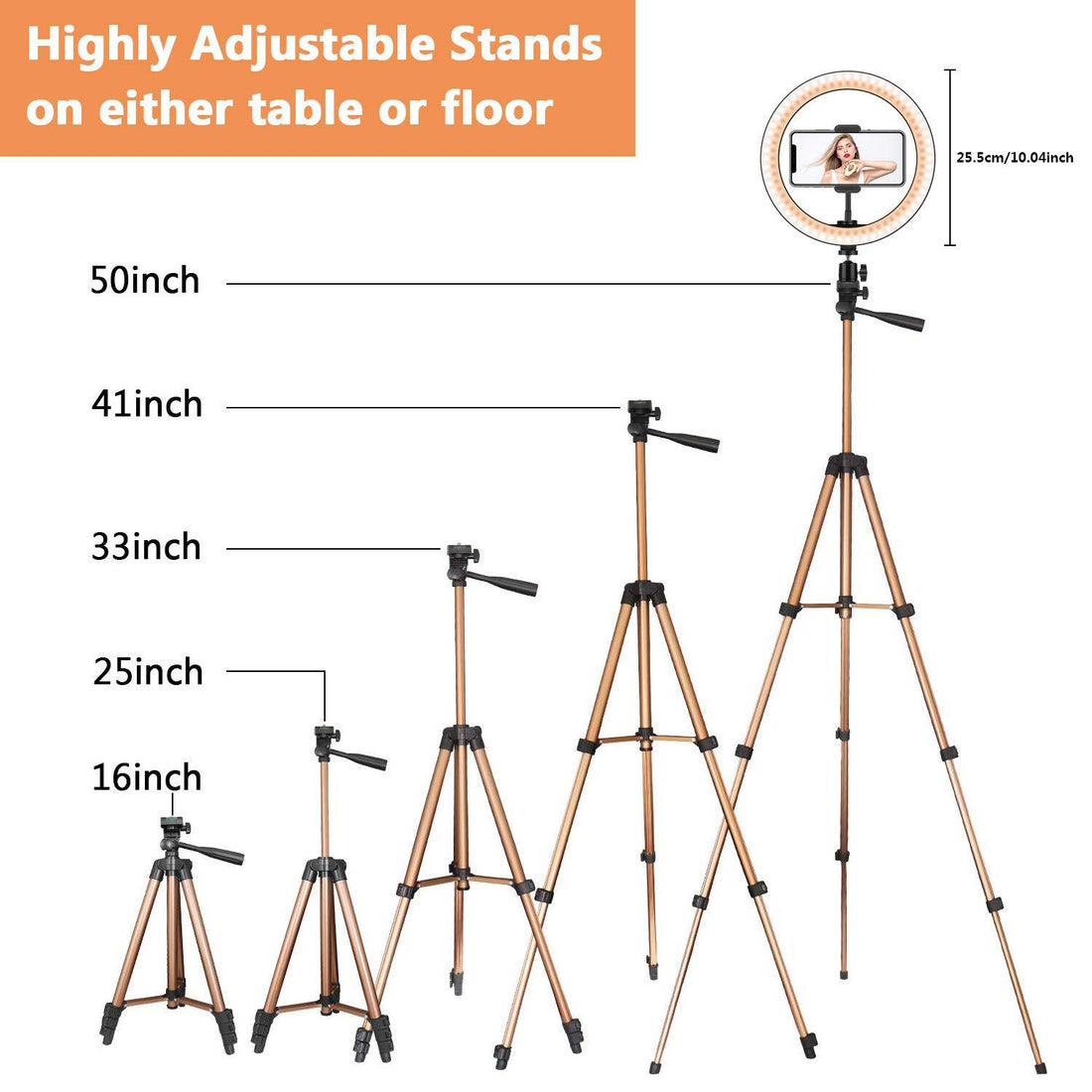 Fill light desktop ring light tripod