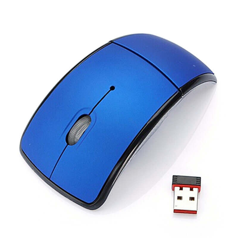 Wireless Foldable Mouse for Travel and Office Use with compact USB receiver