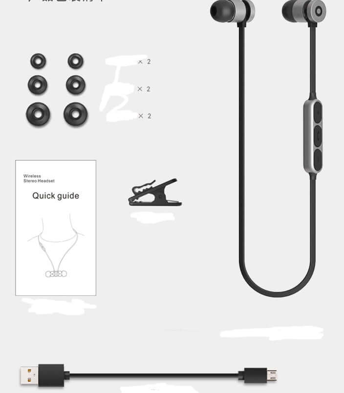 Metal Magnetic Sports Bluetooth Headset for Running Gym Use