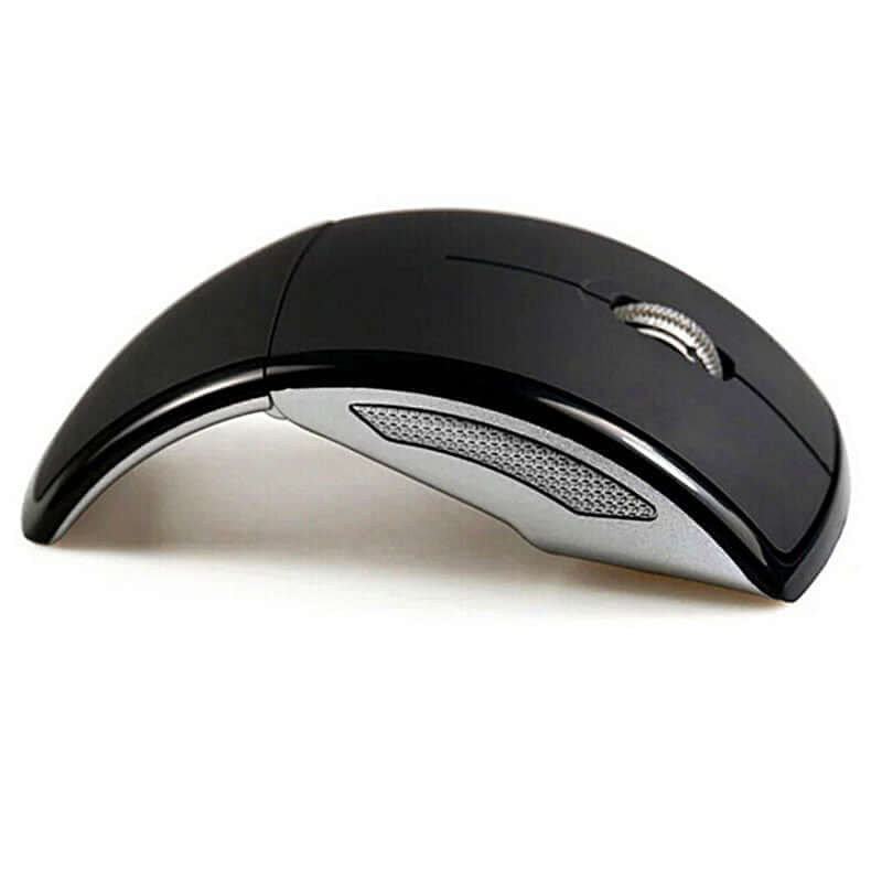 Wireless Foldable Mouse for Travel and Office Use, sleek design and ergonomic shape, ideal for portability.