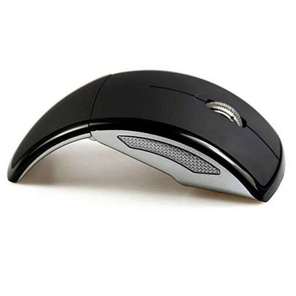 Wireless Foldable Mouse for Travel and Office Use, sleek design and ergonomic shape, ideal for portability.