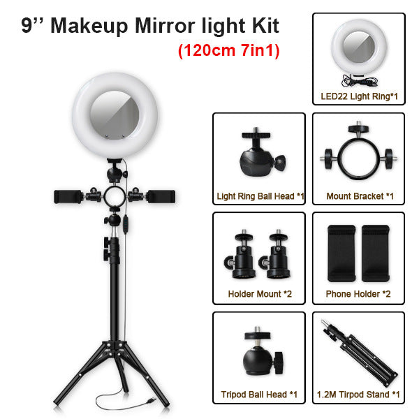 Compatible with Apple Multi-position ring light