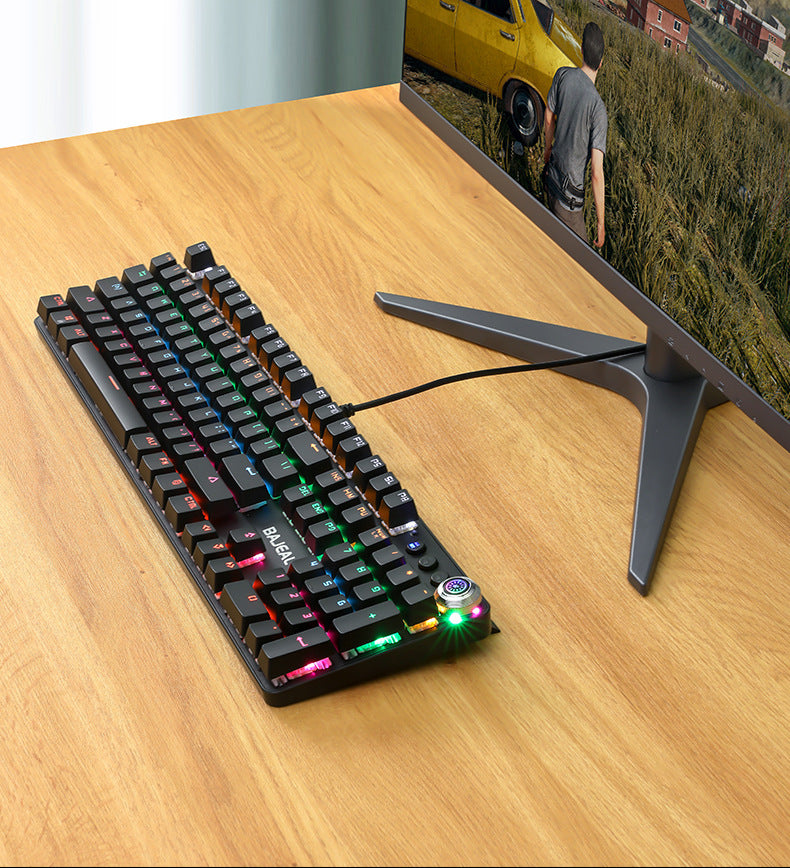 Metal Real Mechanical Wired Luminous Keyboard
