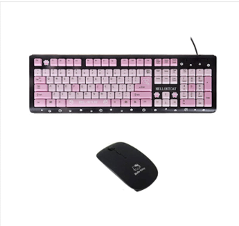 Cartoon Cute Pink Waterproof Wired Keyboard