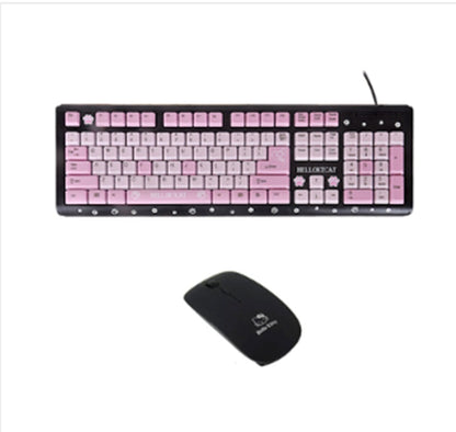 Cartoon Cute Pink Waterproof Wired Keyboard