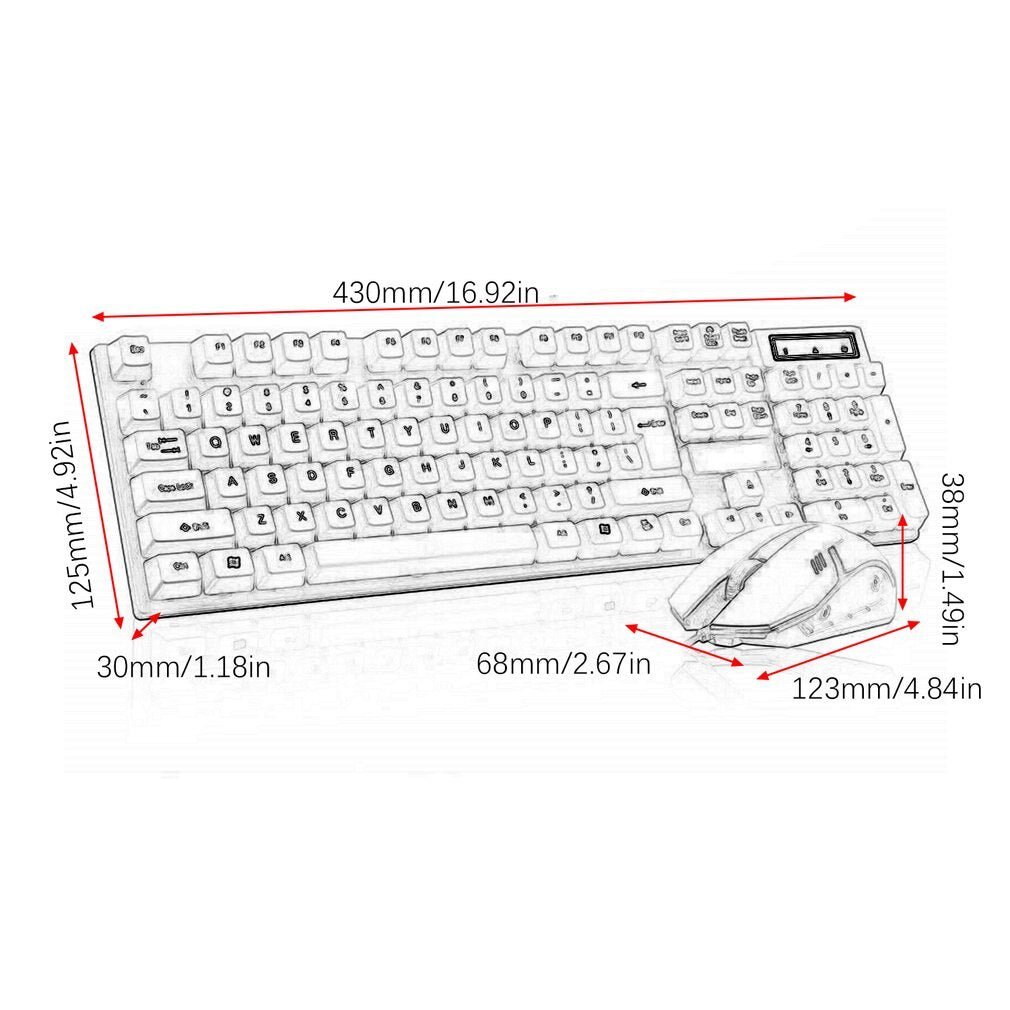 Boseton 8310 backlit USB wired keyboard and mouse