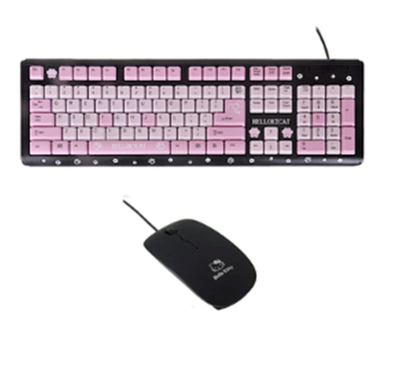 Cartoon Cute Pink Waterproof Wired Keyboard