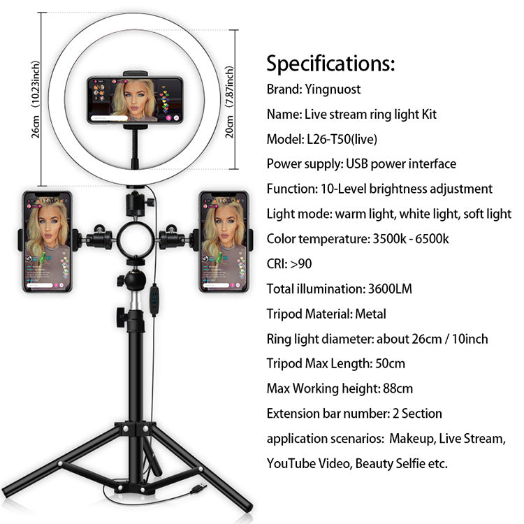 Compatible with Apple Multi-position ring light