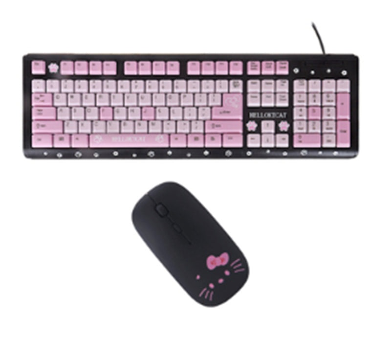 Cartoon Cute Pink Waterproof Wired Keyboard