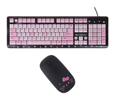 Cartoon Cute Pink Waterproof Wired Keyboard