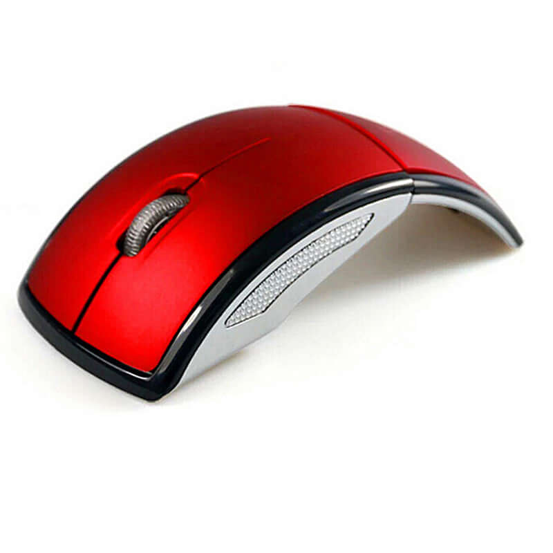 Wireless Foldable Mouse for Travel and Office Use in a sleek red design.