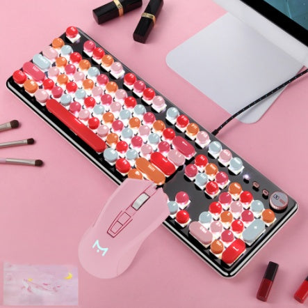 Macaron Wired Mechanical Keyboard And Mouse Set