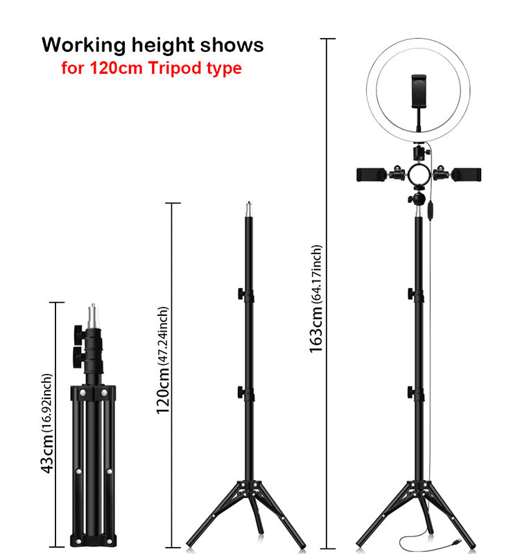 Compatible with Apple Multi-position ring light