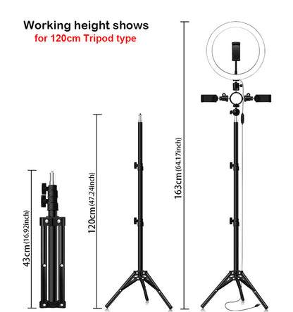 Compatible with Apple Multi-position ring light
