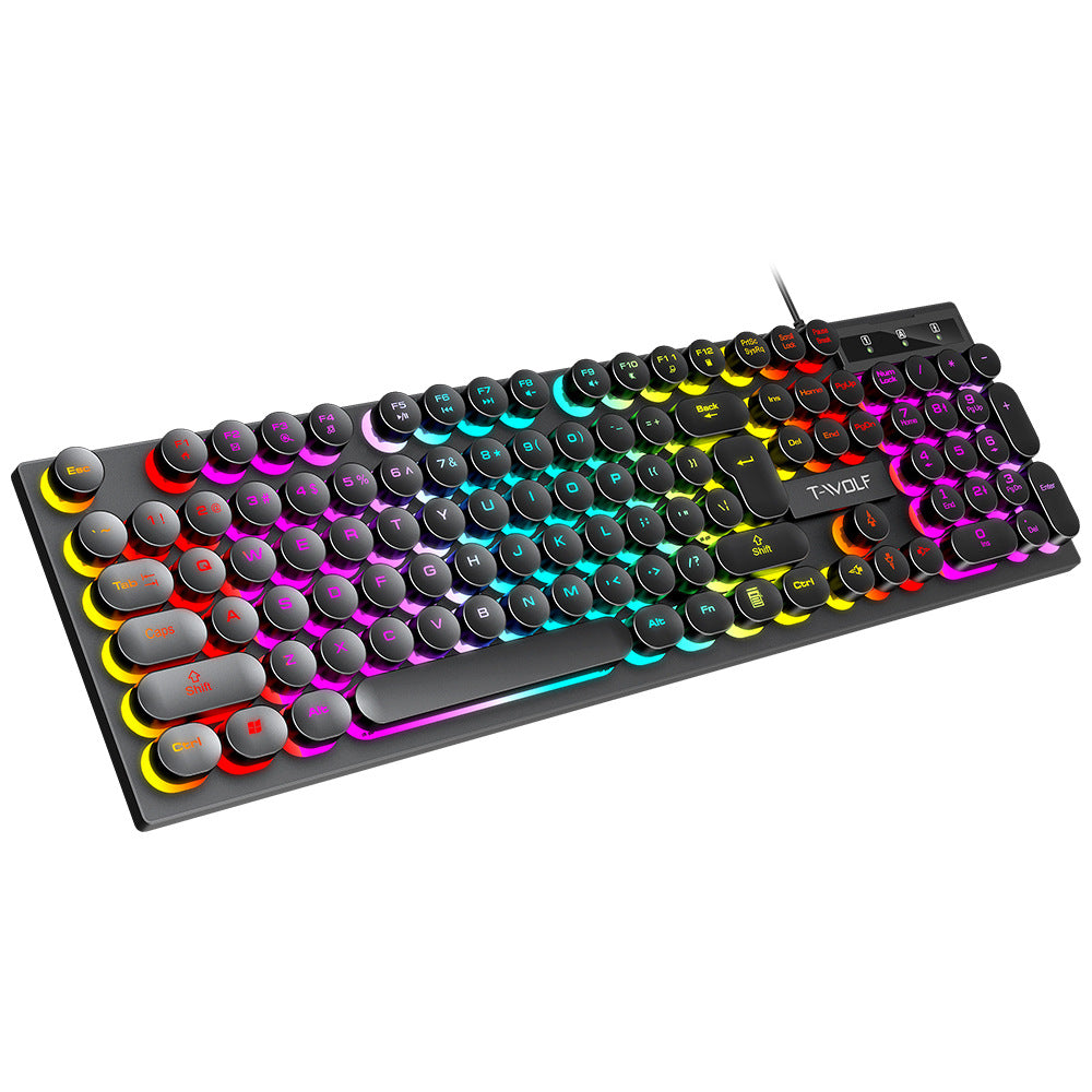 T80 Wired Retro Punk Keyboard Glow