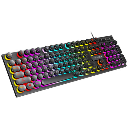 T80 Wired Retro Punk Keyboard Glow