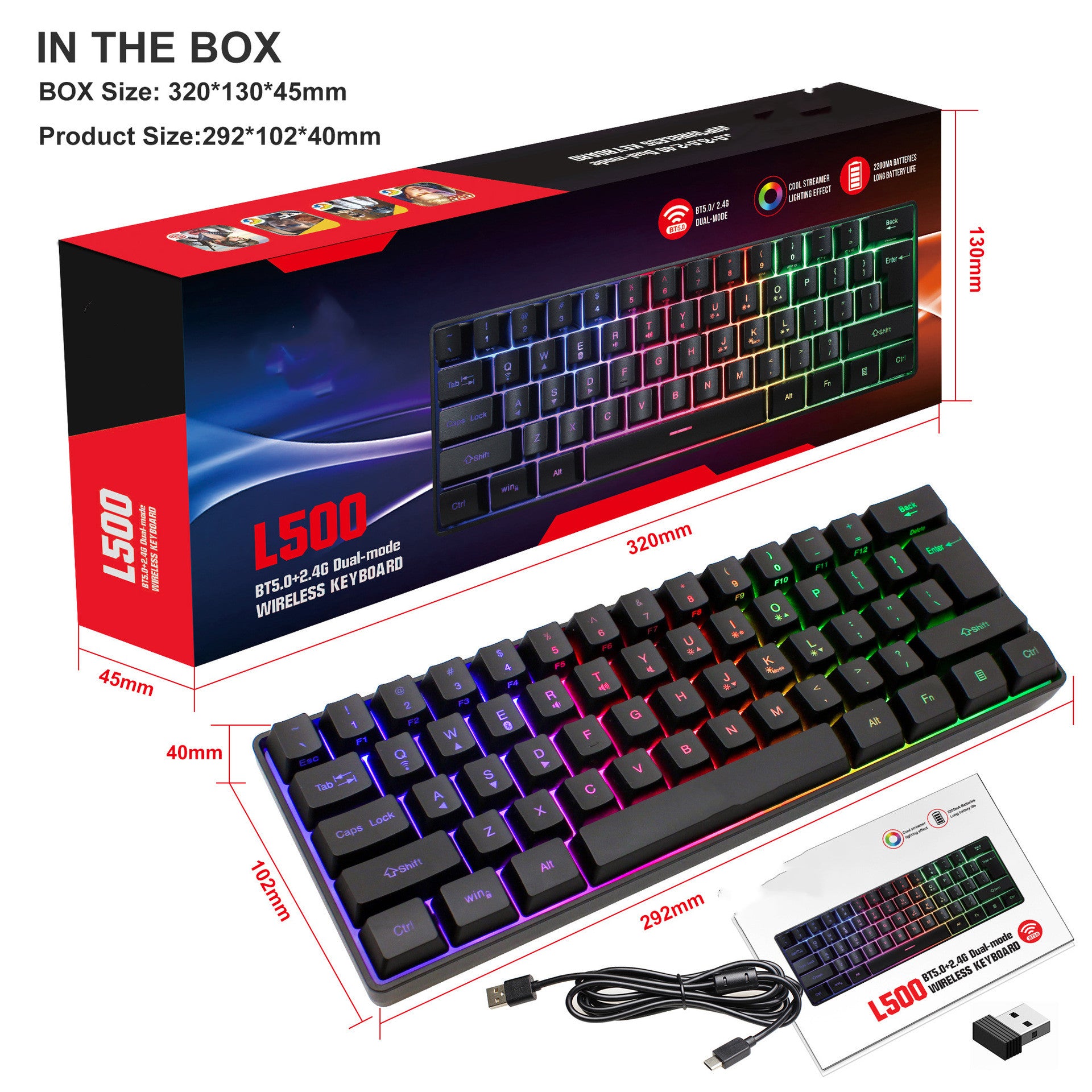 RGB Lighting Wired Gaming Membrane Keyboard