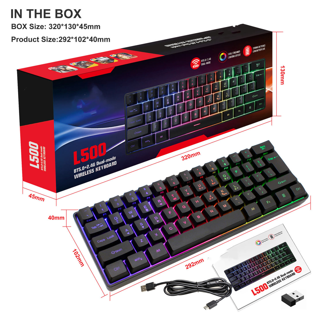 RGB Lighting Wired Gaming Membrane Keyboard