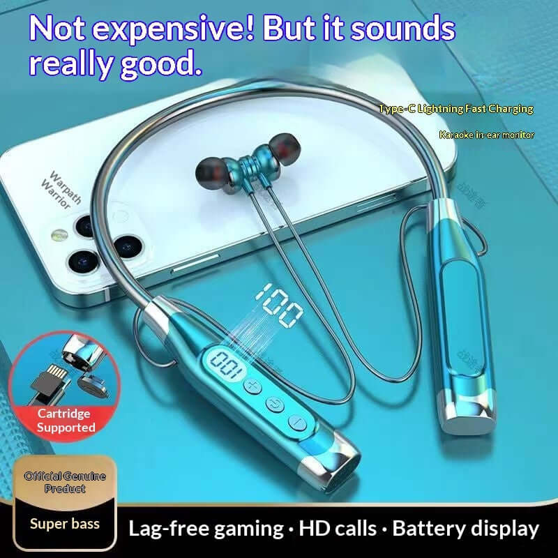 Wireless Bluetooth Neckband Earbuds with Deep Bass Sound