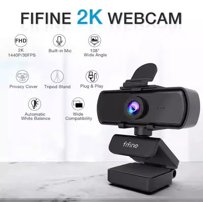 1440p Webcam With Microphone Tripod