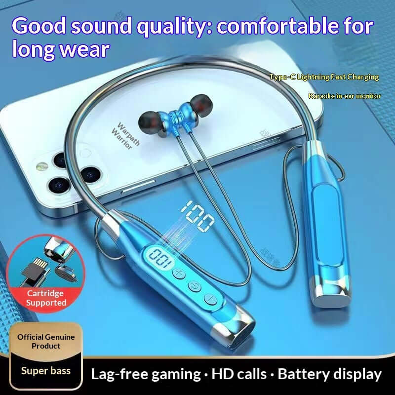 Wireless Bluetooth Neckband Earbuds with Deep Bass Sound