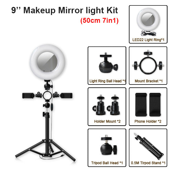 Compatible with Apple Multi-position ring light