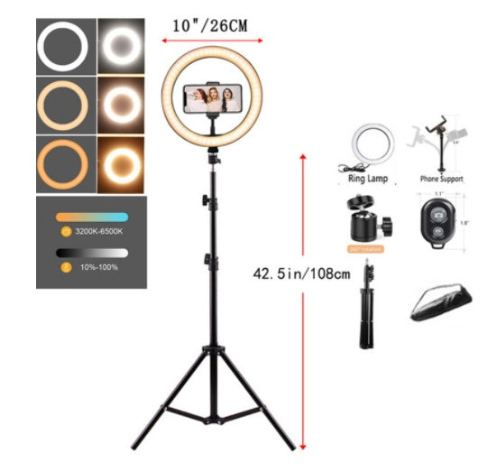 Bracket Tripod Round Fill Ring Light 3 Colors