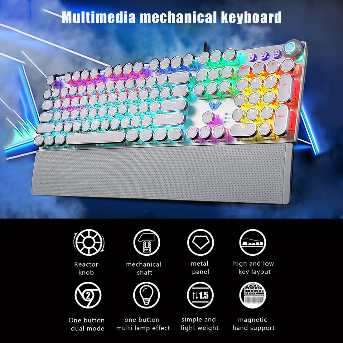 Punk Green Axis Computer Wired Gaming Keyboard