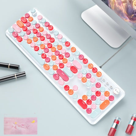 Macaron Wired Mechanical Keyboard And Mouse Set