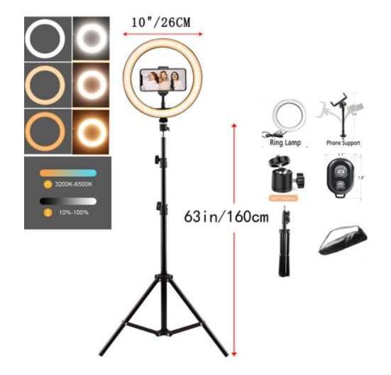 Bracket Tripod Round Fill Ring Light 3 Colors