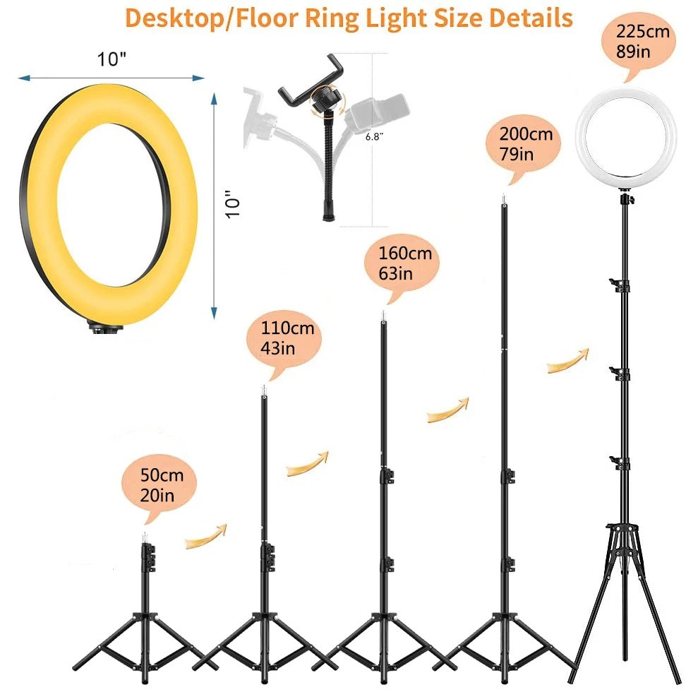 Bracket Tripod Round Fill Ring Light 3 Colors