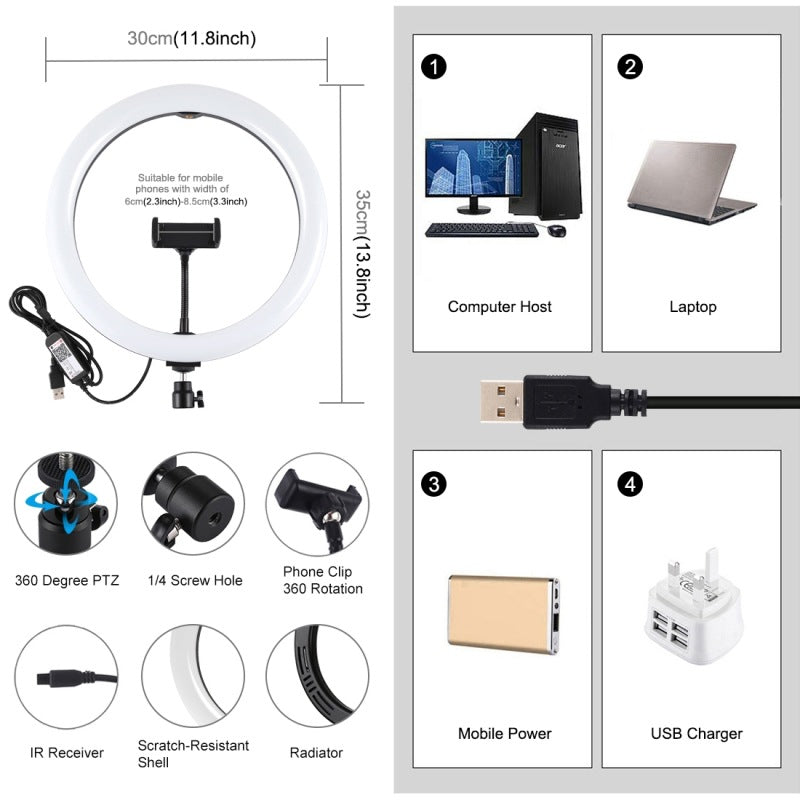 LED Dimmable Dual Color Ring Light