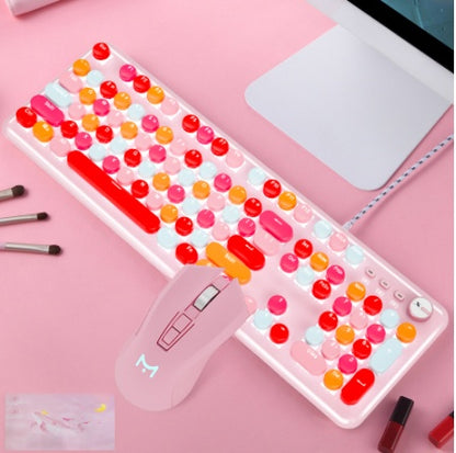 Macaron Wired Mechanical Keyboard And Mouse Set